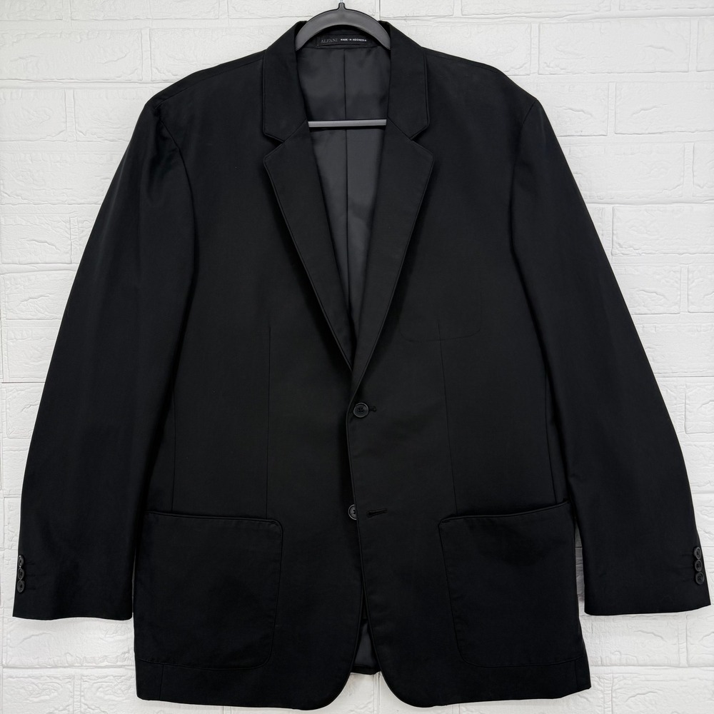 Alfani Blazer Mens 44R Large Black Two Button Professional Sport Coat Jacket